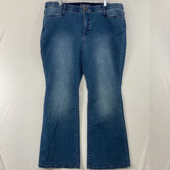 Wynne Denim Jeans size 20W Medium Wash Stretch Flare Leg High Rise Elastic Waist - Picture 1 of 10